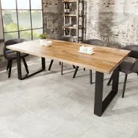 Invicta Massieve eettafel IRON CRAFT 160cm natuurlijk mangohout ijzeren sledeonderstel industrieel design - 38656