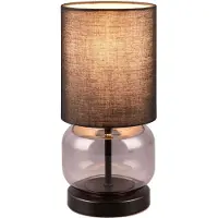 TRIO ELIO - Tafellamp - Zwart mat - excl. 1x E27 40W - Snoerschakelaar - Smoke glas