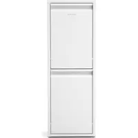 Klarstein afvalbak met twee compartimenten, 2 vakken - 36 liter, afvalscheidingssysteem, roestvrij staal, wandmontage, compact en ruimtebesparend, aparte deuren, wit