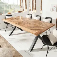 Invicta Massieve eettafel INFINITY HOME 160cm naturel zwart mangohout industrieel design X-frame - 39286