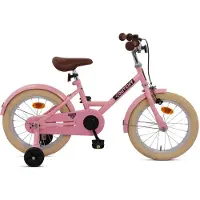 Nogan Dutchy Kinderfiets 18 Inch - Met Zijwieltjes - Verstelbaar Stuur & Zadel - Terugtraprem & V-Brake - Glans Roze