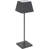 Sigor Oplaadbare bureaulamp Nuindie, 370mm, grafietgrijs, rechthoekig, 2,2W, FlexMood, 2200K/2700K, IP54, CRI 85, dimbaar