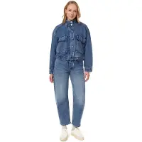 Scotch & Soda Cropped Utility Denim Jacket Flatiron Maat: L | Spijkerjassen Outlet | Dames | Blauw