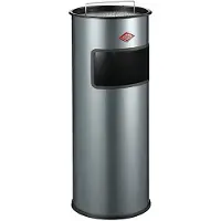 Wesco Staande Asbak met zeef zonder inzet | 30 Liter | Metaal - Grafiet | Afvalbak met Asbak Staand - Made in Germany