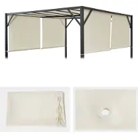 Mendler Vervangende afdekking voor pergoladak paviljoen Baia 3x4m ~ crème