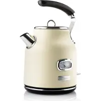 WESTINGHOUSE Retro Waterkoker - 1.7L - Kunststof, Aluminium - BPA vrij - 2200W - 29.40x21.80x19.50 cm - Wit