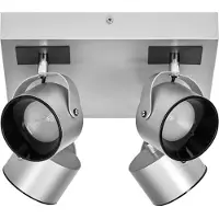 Osram LED plafondlamp JUPITER PLATE, 4-lamps, zilver metaal PLATE, chroom / zilver, Woon-/ Eetkamer, metaal, Modern, LED plafondlamp