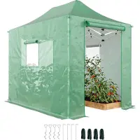 Outsunny opklapbare kas, ongeveer 200x300x270 cm, foliekas met zadeldak