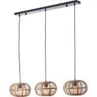 Brilliant Hanglamp Woodball Rotan 3xe27