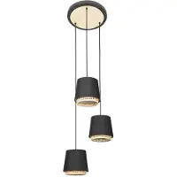LINDBY Hanglamp Ananya, dimbaar, zwart, Woon-/ Eetkamer, metaal, Landelijk, hanglamp