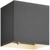 LUCANDE LED-wandlamp buiten Evie, alu / grijs / zink, Aluminium, Modern, LED wandlamp buiten