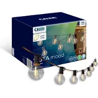 Calex lichtsnoer 10 meter | Vista | 2700K | 8 lampjes | 45 lumen | 12W | Zwart