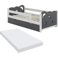 VitaliSpa Jessica kinderbed – 70x140 cm met lade en matras Grijs