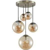 LINDBY Hanglampe , Teeja, dimbare, Brons / Oudmessing, Woonkamer, Glas, Vintage / Retro