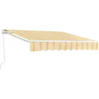 En.casa Zonnescherm Bitonto luifel handbediend met knikarm 350x250 cm geel wit []