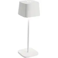 Zafferano Ofelia 3K tafellamp IP65 wit 3K, dimbaar, wit / opaal, Woon-/ Eetkamer, Aluminium, Modern