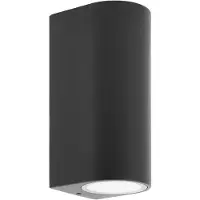 PRIOS buitenwandlamp Tetje, zwart, rond, 16 cm
