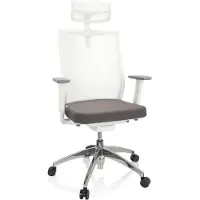 Hjh OFFICE Bureaustoel ASPEN WHITE PRO Netstof / Stof grijs