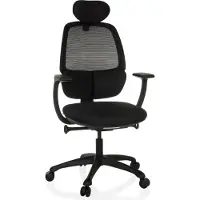 Hjh OFFICE Bureaustoel/draaistoel RI-COVER mesh/stof zwart