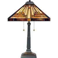 QUOIZEL Tiffany LED Tafellamp Stephen | 2X E27 Max 60W | Vintage Bronze