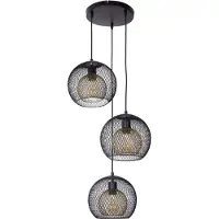 Nowa Gaas hanglamp Selina kooi zwart 3-lichts