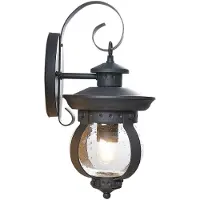 LINDBY Wandlamp buiten Farley, dimbaar, zwart, metaal, Antiek, Wandlamp buiten