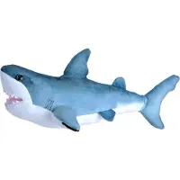 Wild republic Great White Shark Teddy Wit,Blauw