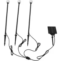 LINDBY LED lamp op zonne-energie Freydis, set van 3, zwart, 2.000 K Freydis, zwart, Aluminium, Modern