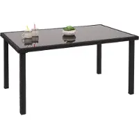 Mendler Poly-rattan tafel -G19, tuintafel balkontafel, 120x75cm ~ zwart