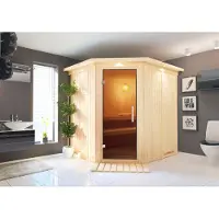 Karibu | Lilja Sauna | Antracietglas | Kachel 3,6 kW Externe Bediening