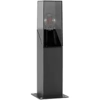 LUCANDE Sokkellamp buiten Fiola, dimbaar, zwart, Aluminium, Modern, Sokkellamp