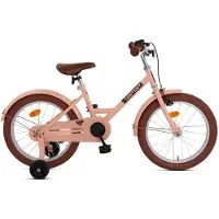 Nogan Dutchy Kinderfiets 18 Inch - Met Zijwieltjes - Verstelbaar Stuur & Zadel - Terugtraprem & V-Brake - Mat Roze