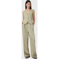 AllSaints Averie Ten Waistcoat Sage Green Size: 4 | Vests Outlet | Dames | Bruin