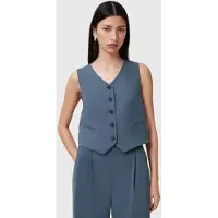 AllSaints Aleida Tri Waistcoat Turbulence Grey Maat: 12 | Gilets Outlet | Dames | Grijs