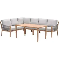 Garden Impressions Garden Impression Sardinia lounge dining hoek 5 delig teak look rope zand - |