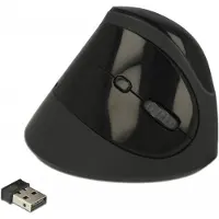 DeLOCK ergonomische draadloze USB muis met 6 knoppen - 800-1600 DPI / zwart