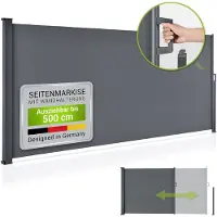 Juskys Windscherm - Uitrekbaar - 500 x 160 cm - Antraciet
