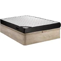 Vente-unique Set 160 x 200 cm bedbodem met opbergruimte, licht naturel + matras met pocketveren met 7 zones en vormgeheugen van 24 cm dik - MERISI van YSMÉE
