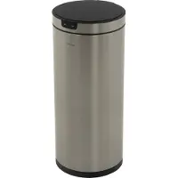 ML-Design Bak met sensor 40L rond roestvrij staal, zilver, automatisch openend en sluitend ML-ontwerp