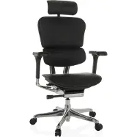 Hjh OFFICE Bureaustoel / Directiestoel ERGOHUMAN GEN2 Leder zwart