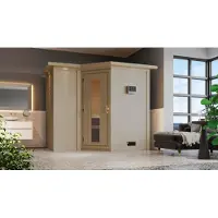 Karibu | Sahib 2 Sauna met Dakkraag | Energiesparende Deur | Kachel 9 kW Geïntegreerde Bediening