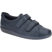Ecco Soft 2.0 Classic leren dames sneakers met klittenband blauw maat 43