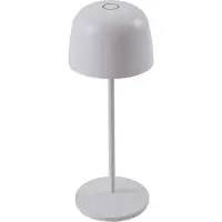 LINDBY LED tafellamp op batterijen Arietty, wit, dimbaar, IP65 dimbaar, wit / opaal, Woon-/ Eetkamer, Aluminium, Modern