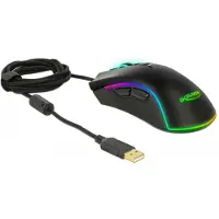 DeLOCK bedrade USB gaming muis met 7 knoppen - 100-10000 DPI / zwart - 1,8 meter