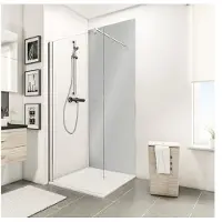 Schulte achterwand - hoogglans reflex grijs - 100x210 - zelf inkortbaar - wanddecoratie - muurdecoratie - badkamer wandpanelen - muurbekleding