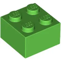 LEGO 2x2 steen 3003 - 100 stuks, lichtgroen
