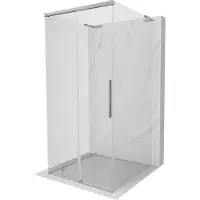Mexen Rox-3S L douchecabine 3-wanden schuifdeur 95 x 95 , transparant, geborsteld nikkel - 8C2L-095-095-97-00-3S