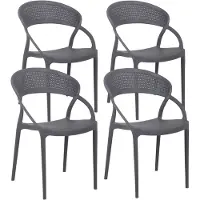 Oviala - Set van 4 grijze terrasstoelen - Madrid