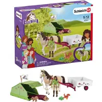 Schleich HORSE CLUB Speelfigurenset - Sarah's Kampeeruitstapje - Kinderspeelgoed voor Jongens en Meisjes - 5 tot 12 jaar - 12 Onderdelen - 42533