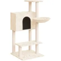 Syfax Kattenmeubel met sisal krabpalen 108,5 cm crèmekleurig